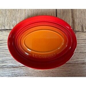 Le Creuset Stoneware Oval Spoon Rest Flame Orange NEW